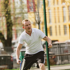 Image showing man play tennis outdoor