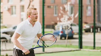 Image showing man play tennis outdoor