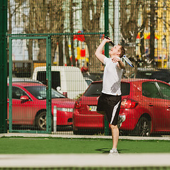 Image showing man play tennis outdoor