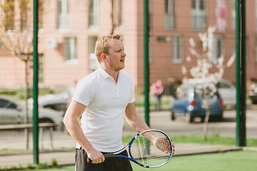 Image showing man play tennis outdoor