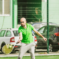 Image showing man play tennis outdoor