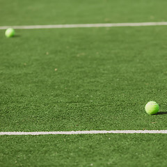 Image showing Tennis Ball on the Court