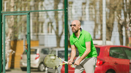 Image showing man play tennis outdoor