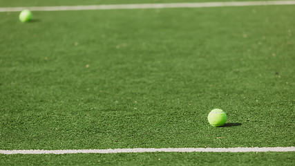 Image showing Tennis Ball on the Court