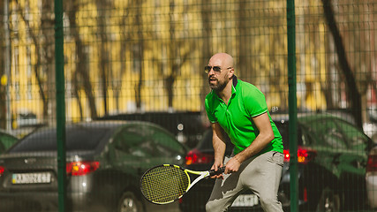 Image showing man play tennis outdoor