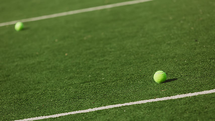 Image showing Tennis Ball on the Court