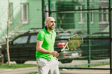 Image showing man play tennis outdoor