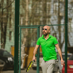 Image showing man play tennis outdoor