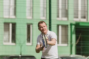 Image showing man play tennis outdoor