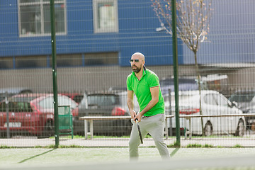 Image showing man play tennis outdoor