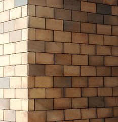 Image showing The corner of a brick wall 