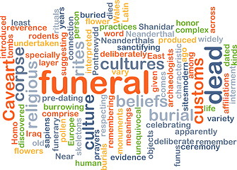 Image showing funeral wordcloud concept illustration