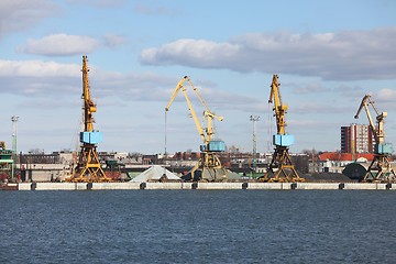 Image showing Dock with cranes