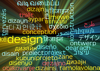 Image showing Design multilanguage wordcloud background concept glowing