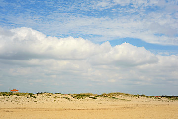 Image showing Spanish landscape with sand and sky with clouds