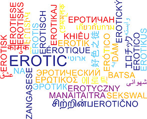 Image showing Erotic multilanguage wordcloud background concept