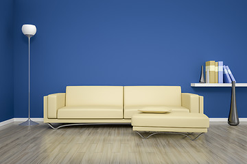 Image showing blue room with a sofa