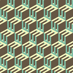 Image showing 3d blocks structure background. Seamless geometric pattern. 