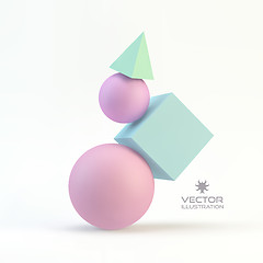 Image showing 3d geometrical composition. Abstract vector illustration. 