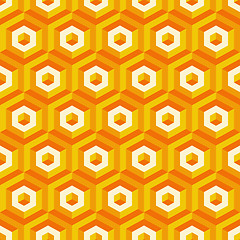 Image showing 3d seamless abstract with hexagonal elements. 