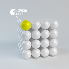Image showing One cube formed by many spheres. 3d vector illustration.
