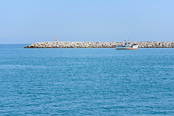 Image showing Seascape with blue sea and sky