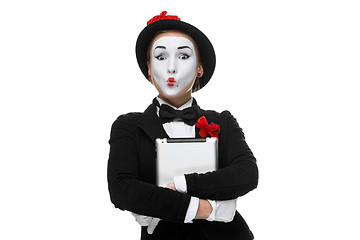 Image showing surprised mime isolated on white background