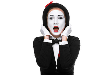 Image showing Portrait of the surprised mime