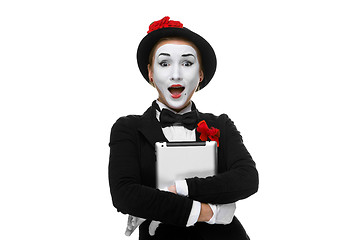 Image showing surprised mime isolated on white background