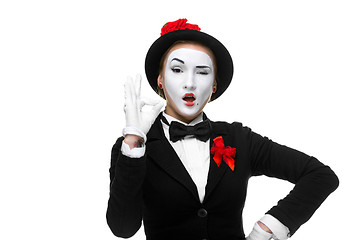 Image showing Portrait of the approving mime