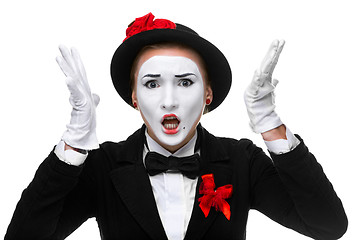 Image showing Portrait of the angry and resent mime 