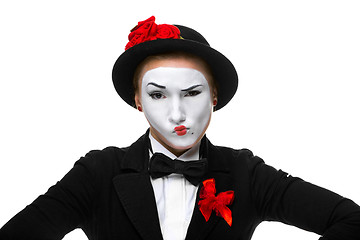 Image showing Portrait of the doubting mime 