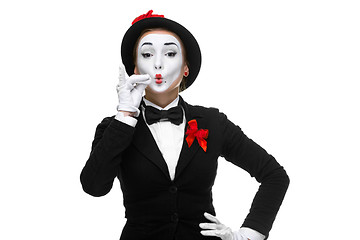 Image showing Portrait of the mime representing something very small in size