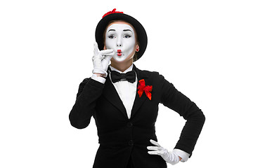 Image showing Portrait of the mime representing something very small in size