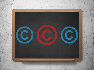 Image showing Law concept: copyright icon on School Board background
