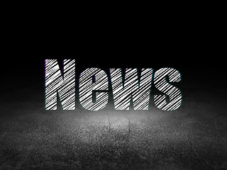 Image showing News concept: News in grunge dark room