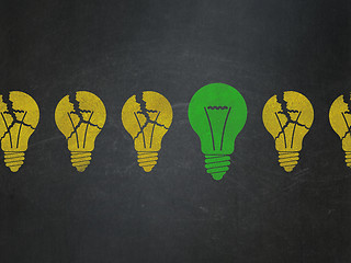 Image showing Finance concept: light bulb icon on School Board background