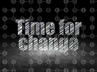 Image showing Time concept: Time for Change in grunge dark room