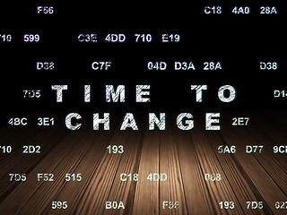 Image showing Time concept: Time to Change in grunge dark room