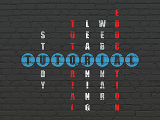 Image showing Education concept: word Tutorial in solving Crossword Puzzle