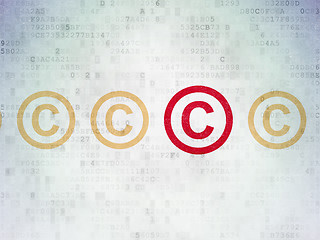 Image showing Law concept: copyright icon on Digital Paper background