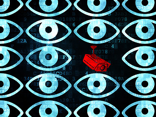 Image showing Protection concept: cctv camera icon on Digital background