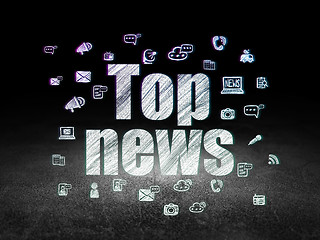 Image showing News concept: Top News in grunge dark room