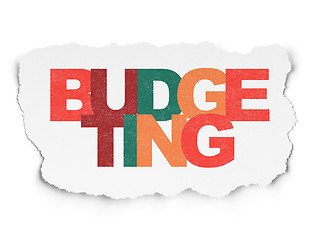 Image showing Business concept: Budgeting on Torn Paper background