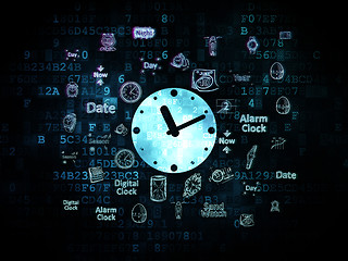 Image showing Time concept: Clock on Digital background