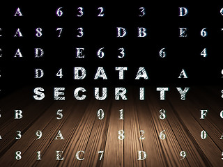 Image showing Protection concept: Data Security in grunge dark room