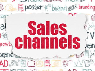 Image showing Marketing concept: Sales Channels on Torn Paper background