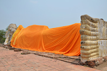 Image showing Wat Lokayasutharam is Temple of Reclining Buddha in Ayutthaya 