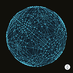 Image showing 3d sphere. Global digital connections. Technology concept. 