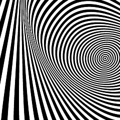 Image showing Pattern with optical illusion. Black and white background. 